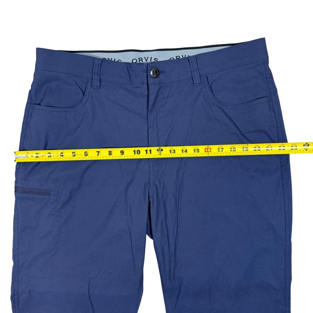 Orvis Men's Performance Pants‎ 38x30 Blue Stretch Water Repellent Travel Golf